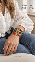 Load image into Gallery viewer, Rope bracelets styled with a white blouse and jeans
